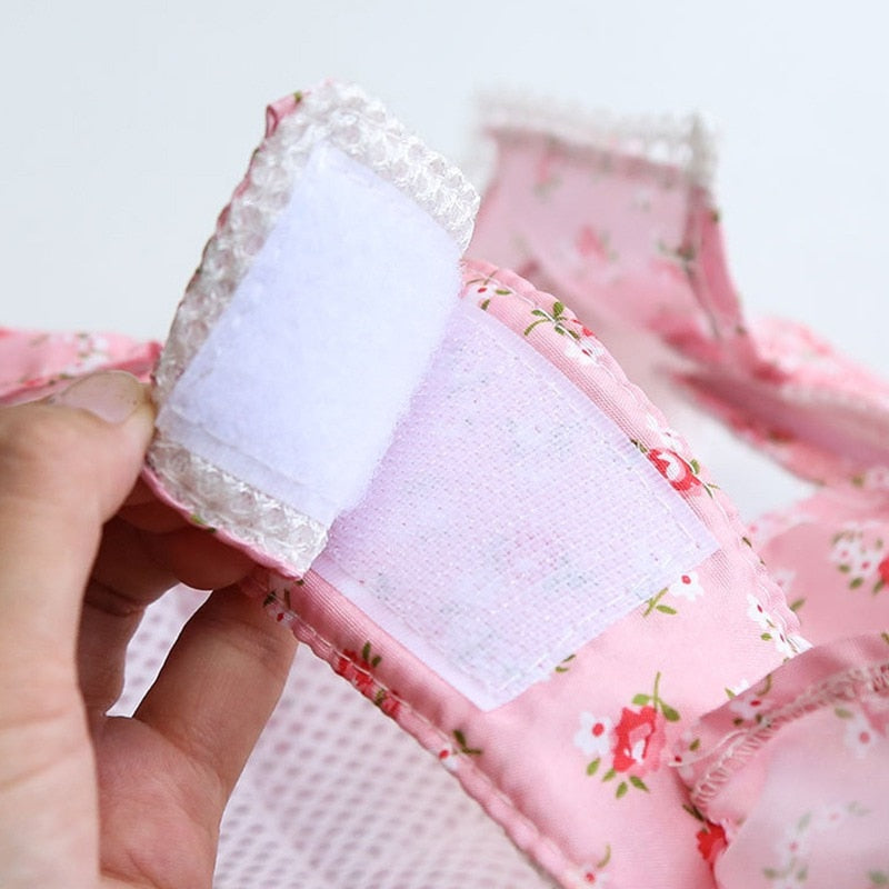 Dog and Cat Floral Dress Harness With Matching Leash